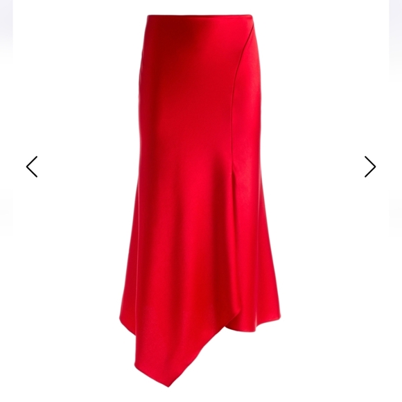 Alice & Olivia NWTs Harmony Drapey Asymmetrical Midi Skirt with Slit - Picture 7 of 9